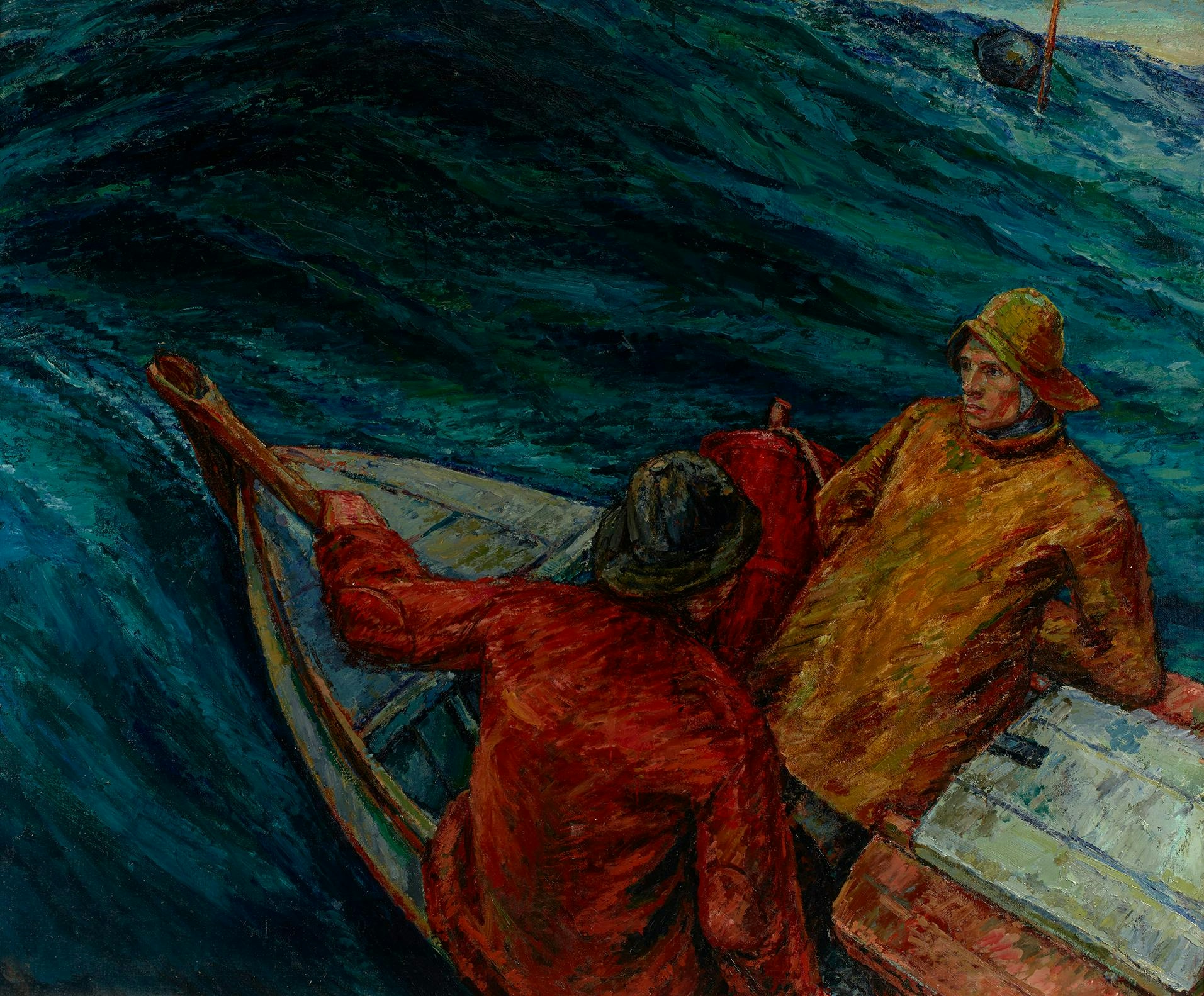 LÍ 902, Gunnlaugur Scheving, The Wave, two sailors on a small boat